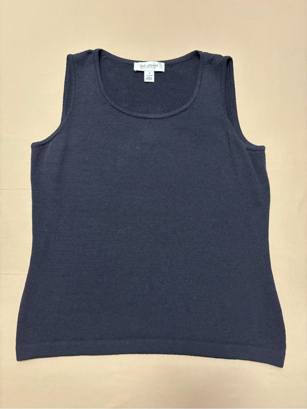 St. John Women's Navy Sleeveless Santana Knit Tank Top Size Small